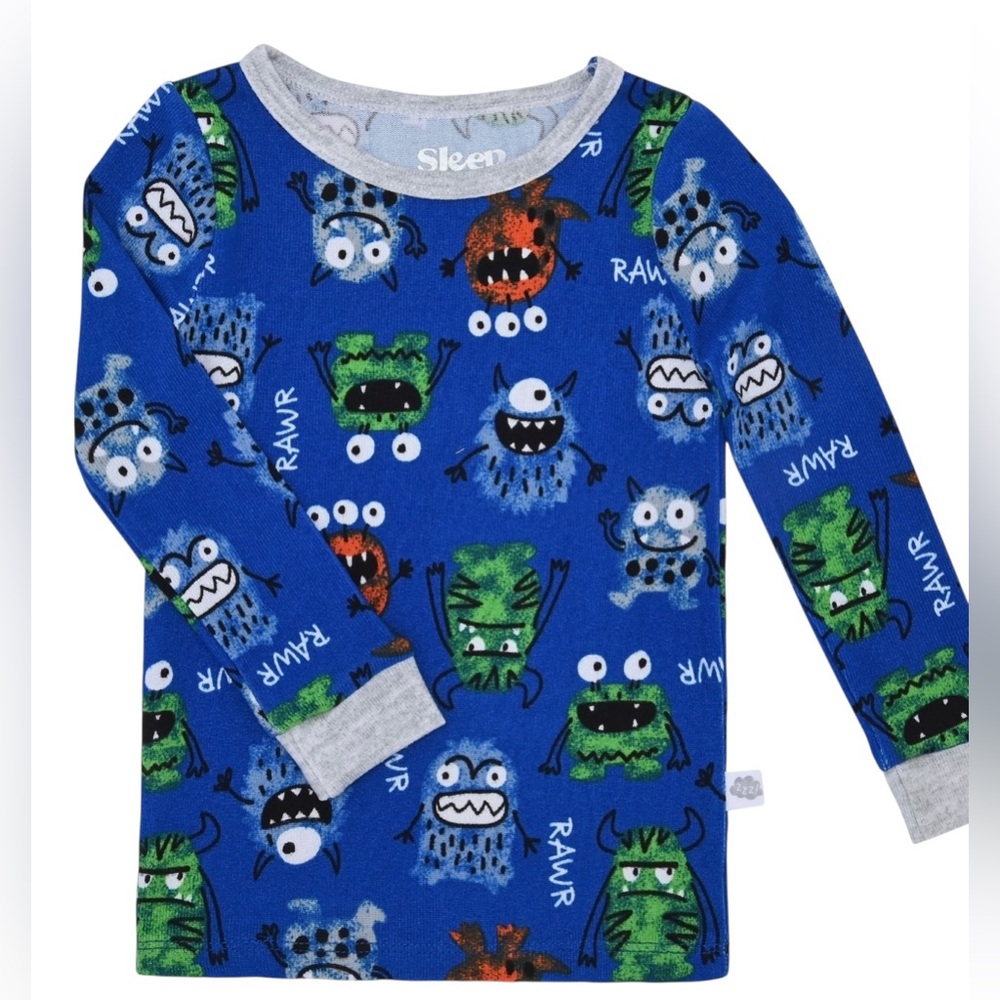 Sleep On It 3 Piece Monster Pajama Set - Picture 4 of 4